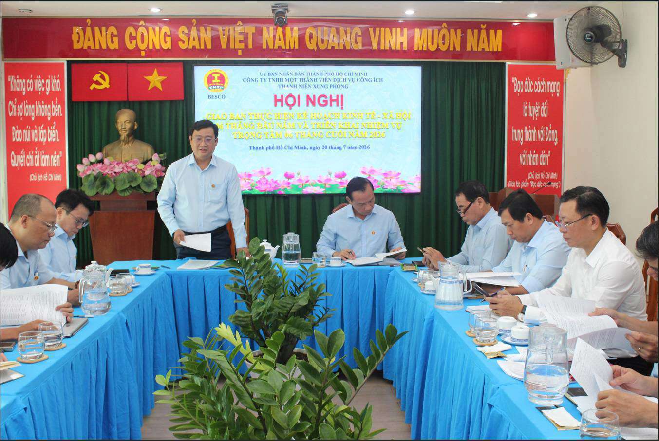 Công ty TNHH một thành viên Dịch vụ công ích Thanh niên xung phong  tổ chức hội nghị giao ban kết quả thực hiện kế hoạch kinh tế - xã hội  06 tháng đầu năm và triển khai nhiệm vụ trọng tâm 06 tháng cuối năm 2026
